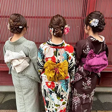 着物レンタル椿 アンティーク着物 帯結びコーディネート例